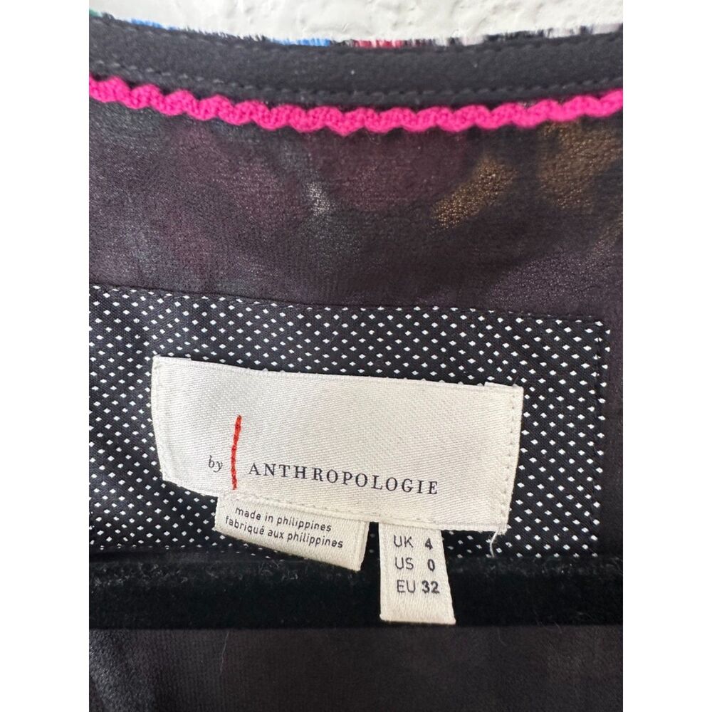 Anthropologie Francie Floral Velvet Mini Dress Size 0 - Picture 9 of 10